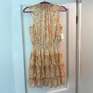 LSTATE Orange Floral Mini Dress NWT